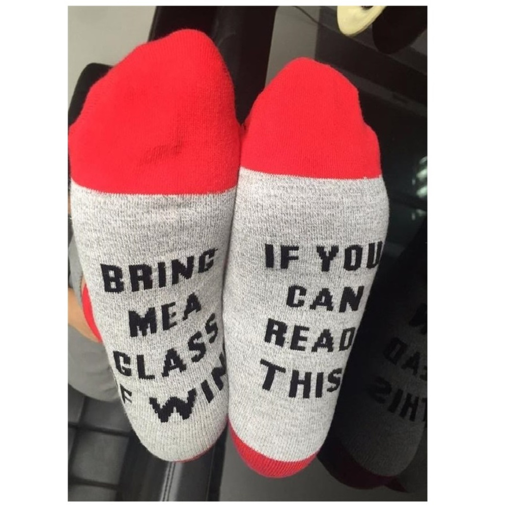 If You Can Read This Bring Me A Glass Of Wine Sock
